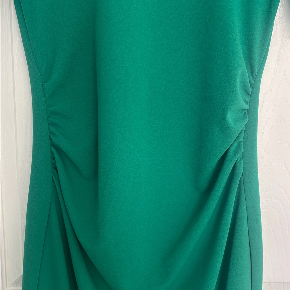 Zara ruched waist emerald green midi dress - Picture 7 of 13